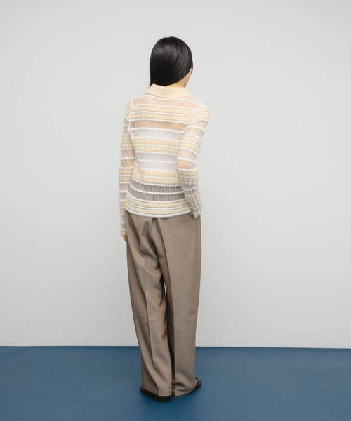 KBF（ケイビーエフ）の「シアーボーダーフェザーニット（ニット/セーター・レディース・ブラウン系その他/グレー系その他/アイボリー・ONE）」の9枚目の写真