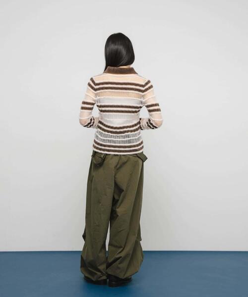 KBF（ケイビーエフ）の「シアーボーダーフェザーニット（ニット/セーター・レディース・ブラウン系その他/グレー系その他/アイボリー・ONE）」の18枚目の写真