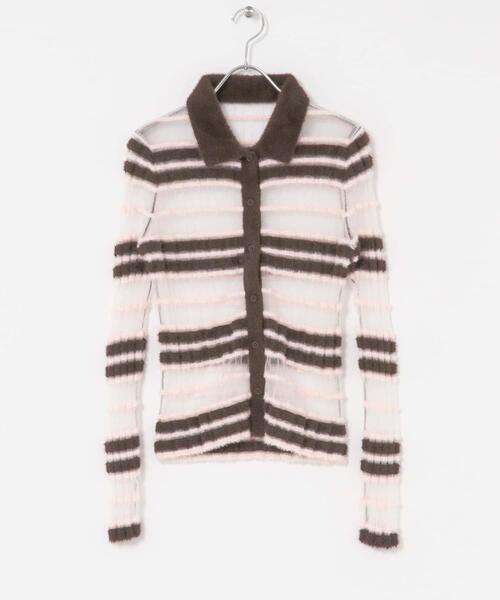 KBF（ケイビーエフ）の「シアーボーダーフェザーニット（ニット/セーター・レディース・ブラウン系その他/グレー系その他/アイボリー・ONE）」の19枚目の写真