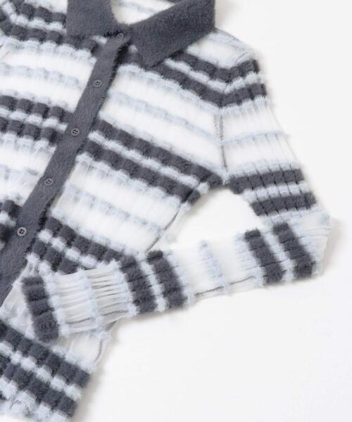 セール】シアーボーダーフェザーニット（ニット/セーター）｜KBF