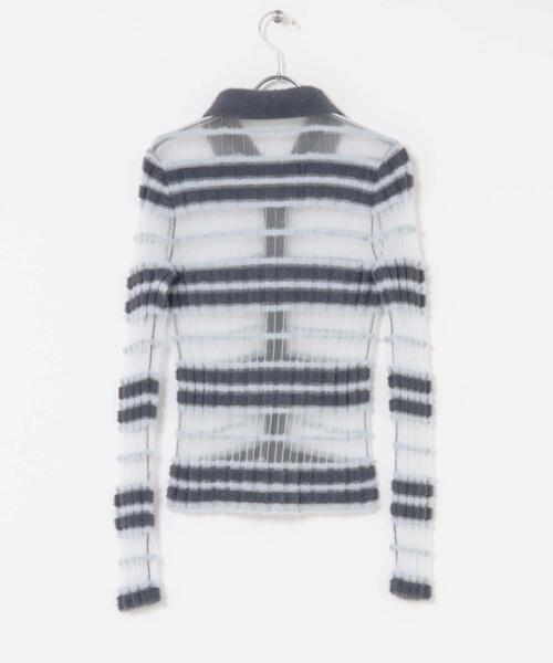 ボーダーニットF セール】シアーボーダーフェザーニット（ニット/セーター）｜KBF