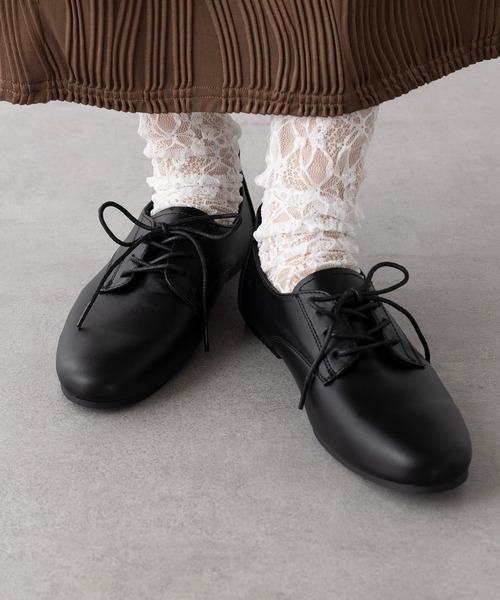 セール】【SETUP7】レディース 軽量レースアップ フラットシューズ