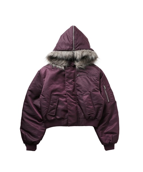 N-2Bフライトミリタリーコンパクト中綿ジャッケット ナイロン/合皮