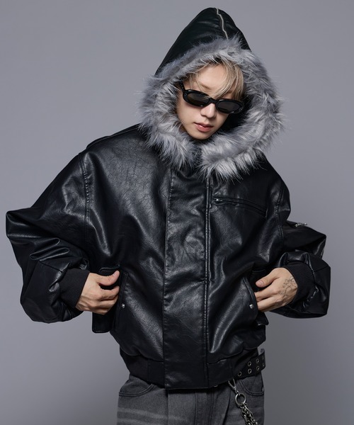 MSG(エムエスジー)の「N-2Bフライトミリタリーコンパクト中綿ジャッケット ナイロン/合皮【UNISEX】(ミリタリージャケット・メンズ・ブラウン/ブラック系/ブラック/カーキ/ワイン・S/M/L/XL)」の20枚目の写真