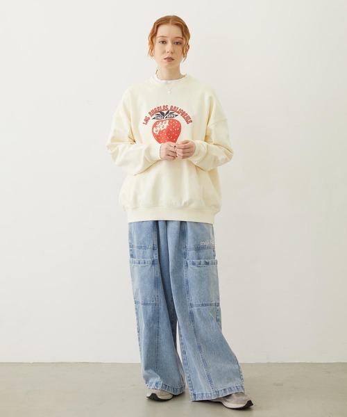MILKFED.（ミルクフェド）の「STRAWBERRY SWEAT TOP（スウェット・レディース・オフホワイト/オリーブ/ネイビー・M/L）」の17枚目の写真