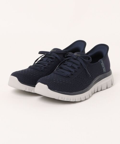 SKECHERS(スケッチャーズ)の「SKECHERS スケッチャーズ SLIP-INS スリップインズ GRACEFUL-FIRST BLUSH 軽量 レディーススニーカー(グレースフルファーストブラッシュ) 100736(スニーカー・レディース・ネイビー/ブラック×ブラック・22.5cm/23.0cm/23.5cm/24.0cm/24.5cm/25.0cm)」の2枚目の写真