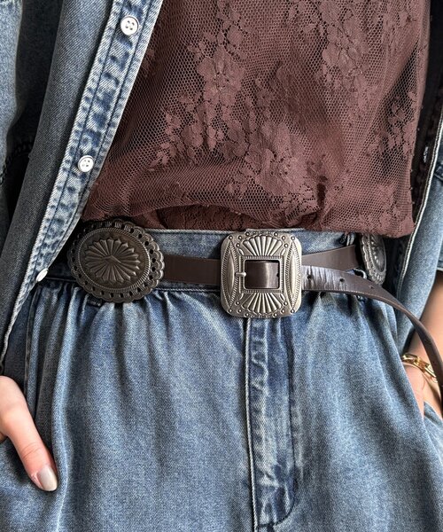 DouDou(ドゥドゥ)の「コンチョベルト(ベルト・レディース・ブラック/ブラウン・FREE)」の13枚目の写真