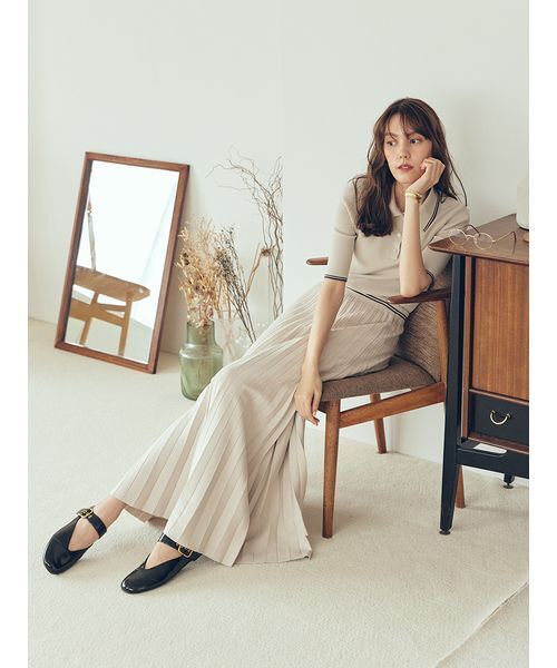 Mila Owen（ミラオーウェン）の「【セットアップ対応】ニットプリーツスカート（スカート・レディース・アイボリー/モカ/バーガンディー・0/1）」の14枚目の写真