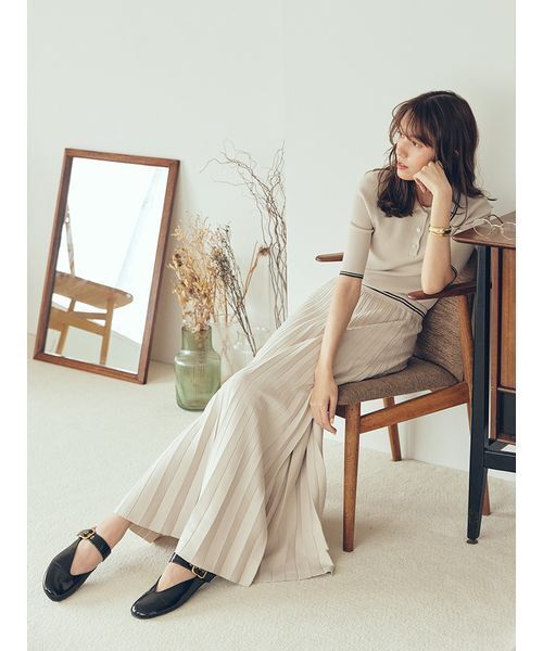 ジーフォア ニットとプリーツスカートセット セットアップ対応】ニットプリーツスカート（スカート）｜Mila Owen