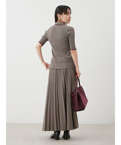 Mila Owen（ミラオーウェン）の「【セットアップ対応】ニットプリーツスカート（スカート・レディース・アイボリー/モカ/バーガンディー・0/1）」の6枚目の写真