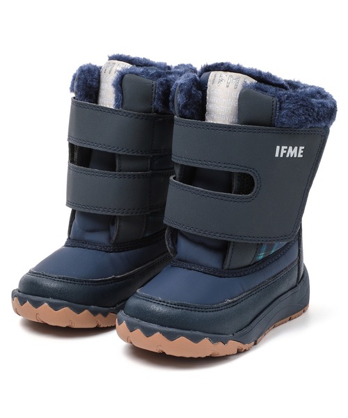 IFME（イフミー）の「KIDS｜ワイドワンベルトファーブーツ[撥水・防滑]（ブーツ・キッズ・ピンク/グリーン/ネイビー/ベージュ・19.0cm/18.0cm/17.0cm/16.0cm/15.0cm）」の3枚目の写真