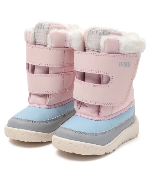 IFME（イフミー）の「KIDS｜ワイドワンベルトファーブーツ[撥水・防滑]（ブーツ・キッズ・ピンク/グリーン/ネイビー/ベージュ・19.0cm/18.0cm/17.0cm/16.0cm/15.0cm）」の4枚目の写真