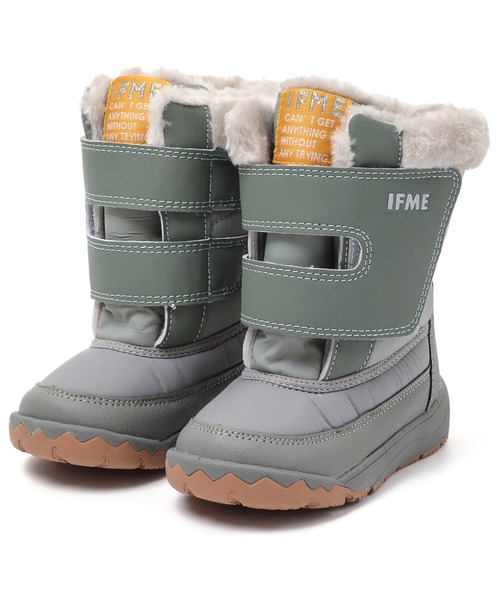 IFME（イフミー）の「KIDS｜ワイドワンベルトファーブーツ[撥水・防滑]（ブーツ・キッズ・ピンク/グリーン/ネイビー/ベージュ・19.0cm/18.0cm/17.0cm/16.0cm/15.0cm）」の2枚目の写真