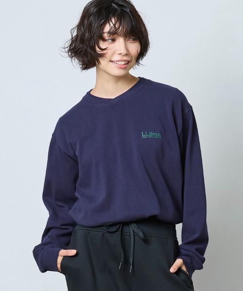 L.L.Bean(エルエルビーン)の「【JAPAN EDITION】ユニオン・ロングスリーブ・ティ(Tシャツ/カットソー・レディース・ネイビー/グレー系・MEDIUM)」の1枚目の写真