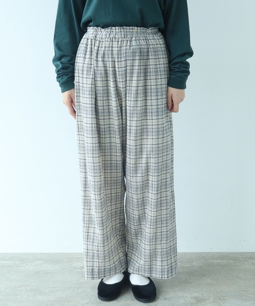 bulle de savon（ビュルデサボン）の「△ちぢみcheck パンツ（その他パンツ・レディース・キナリ/ピンク・FREE）」の10枚目の写真