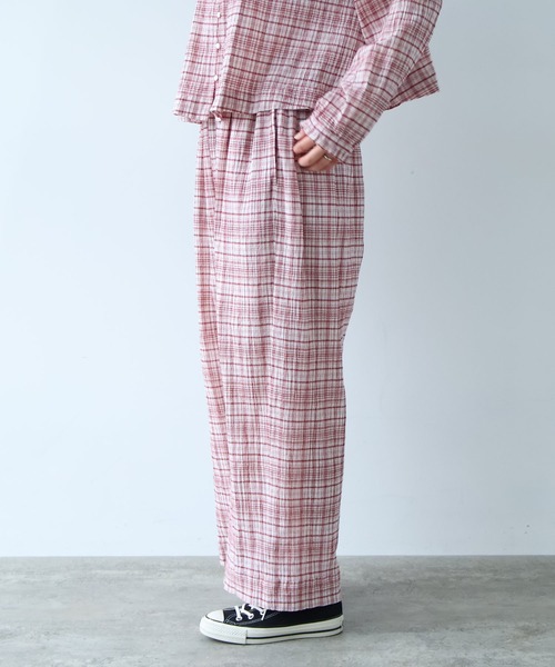 bulle de savon（ビュルデサボン）の「△ちぢみcheck パンツ（その他パンツ・レディース・キナリ/ピンク・FREE）」の21枚目の写真