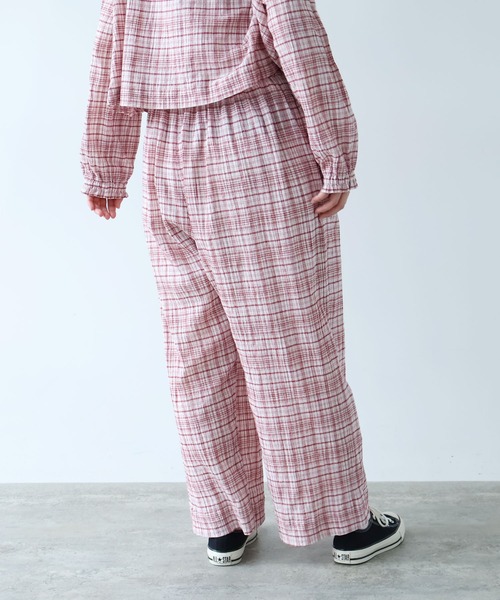 bulle de savon（ビュルデサボン）の「△ちぢみcheck パンツ（その他パンツ・レディース・キナリ/ピンク・FREE）」の22枚目の写真