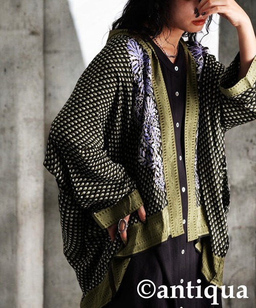 花柄刺繍カーディガン（カーディガン/ボレロ）｜antiqua（アンティカ