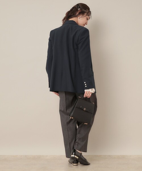 couture brooch（クチュールブローチ）の「【高見え・きれいめ・通勤】レースカフス パール調釦テーラードジャケット（テーラードジャケット・レディース・ネイビー/ブラウン系その他3/ブラウン系9・40/38/42/36）」の13枚目の写真