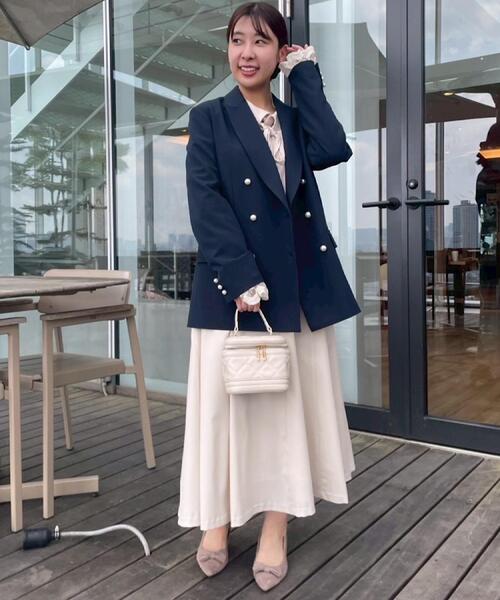 couture brooch（クチュールブローチ）の「【高見え・きれいめ・通勤】レースカフス パール調釦テーラードジャケット（テーラードジャケット・レディース・ネイビー/ブラウン系その他3/ブラウン系9・40/38/42/36）」の20枚目の写真