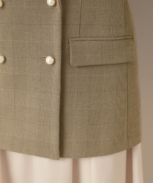 couture brooch（クチュールブローチ）の「【高見え・きれいめ・通勤】レースカフス パール調釦テーラードジャケット（テーラードジャケット・レディース・ネイビー/ブラウン系その他3/ブラウン系9・40/38/42/36）」の6枚目の写真