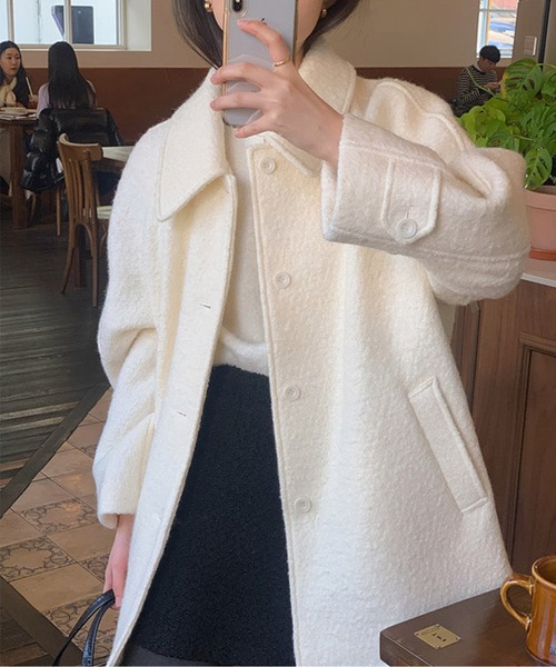 ウールライク ショートジャケットコート（その他アウター）｜CHUL