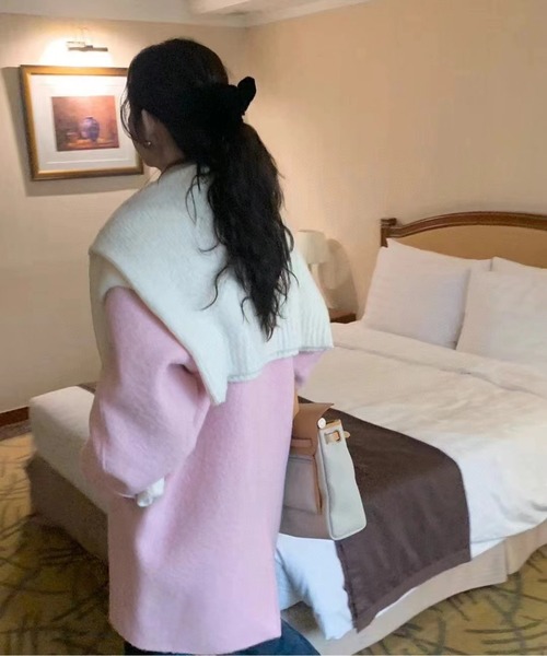 CHUL(チュル)の「ウールライク ショートジャケットコート(その他アウター・レディース・ホワイト/ブラック/ブラウン/カーキ/ピンク・SMALL/MEDIUM)」の10枚目の写真