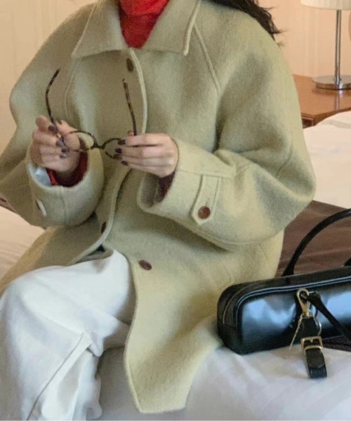 CHUL(チュル)の「ウールライク ショートジャケットコート(その他アウター・レディース・ホワイト/ブラック/ブラウン/カーキ/ピンク・SMALL/MEDIUM)」の14枚目の写真