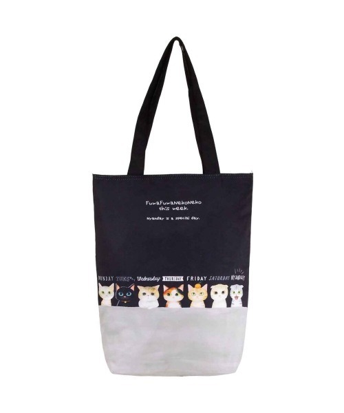 BACKYARD FAMILY(バックヤードファミリー)の「ふわふわねこねこトートバッグ(トートバッグ・レディース・ブラック×グレー/ホワイト系その他/ホワイト/ホワイト×ブラック/ブラック・FREE)」の1枚目の写真