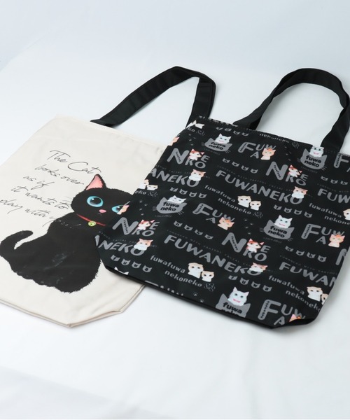 BACKYARD FAMILY(バックヤードファミリー)の「ふわふわねこねこトートバッグ(トートバッグ・レディース・ブラック×グレー/ホワイト系その他/ホワイト/ホワイト×ブラック/ブラック・FREE)」の6枚目の写真