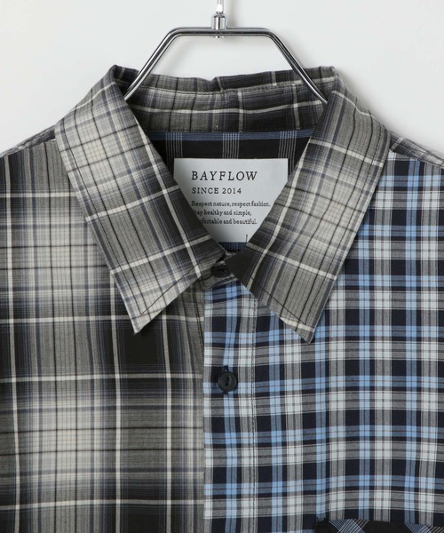 BAYFLOW(ベイフロー)の「リメイクライクシャツ(シャツ/ブラウス・メンズ・ブルー/ベージュ・FREE)」の15枚目の写真