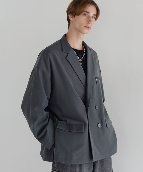 SOCCE（ソーシー）の「【セットアップ可】TRダブルテーラードジャケット（テーラードジャケット・メンズ・グレイッシュベージュ/ネイビー/ブラック/チャコール・XL/L/S/M）」の7枚目の写真