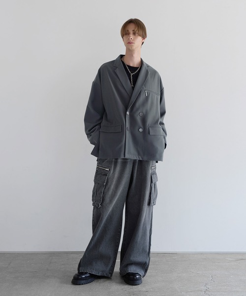 SOCCE（ソーシー）の「【セットアップ可】TRダブルテーラードジャケット（テーラードジャケット・メンズ・グレイッシュベージュ/ネイビー/ブラック/チャコール・XL/L/S/M）」の11枚目の写真