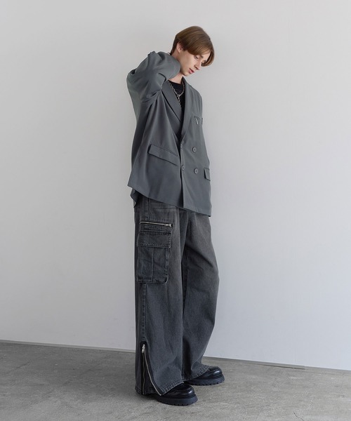 SOCCE（ソーシー）の「【セットアップ可】TRダブルテーラードジャケット（テーラードジャケット・メンズ・グレイッシュベージュ/ネイビー/ブラック/チャコール・XL/L/S/M）」の13枚目の写真