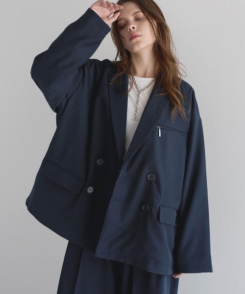 SOCCE（ソーシー）の「【セットアップ可】TRダブルテーラードジャケット（テーラードジャケット・メンズ・グレイッシュベージュ/ネイビー/ブラック/チャコール・XL/L/S/M）」の18枚目の写真