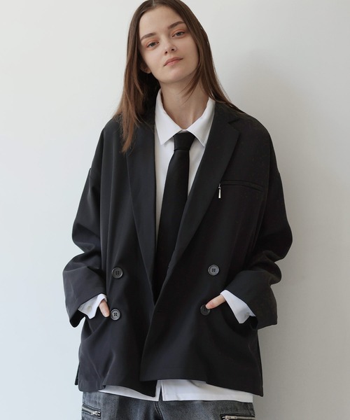【完売品】SOCCE ダブルテーラードハーフスリーブジャケット S セットアップ可】ダブルテーラードジャケット（テーラードジャケット