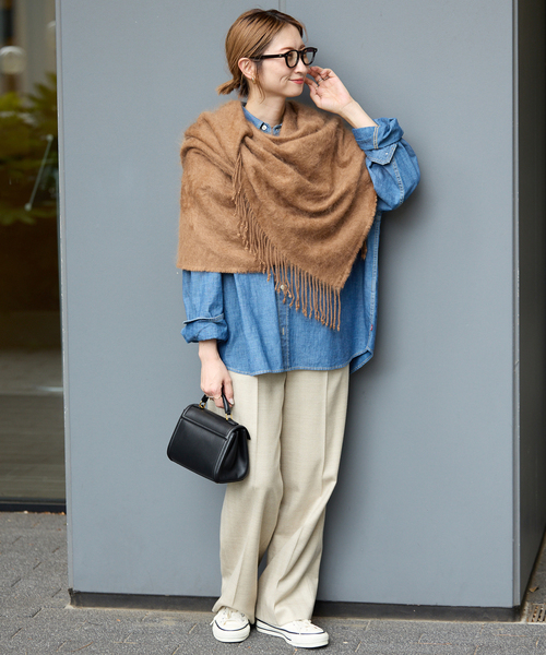 Spick & Span（スピックアンドスパン）の「Spick & Span カシミヤストールファー加工（ストール/ショール・レディース・キャメル・FREE）」の4枚目の写真