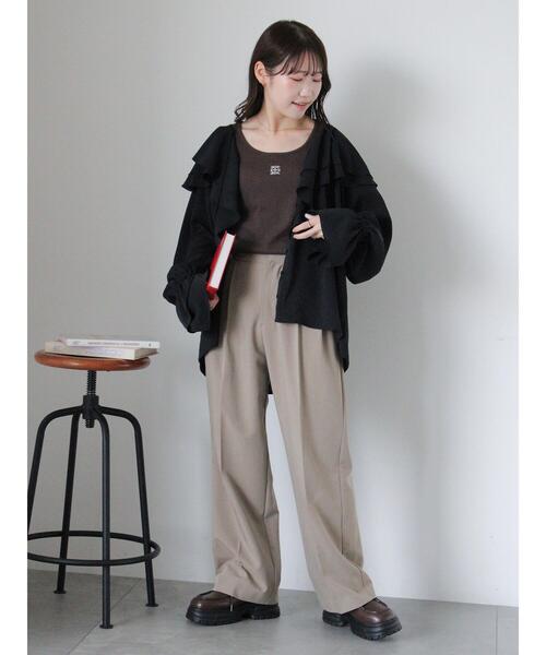 ehka sopo（エヘカソポ）の「ワンポイント刺繍タンクトップ（ニット/セーター・レディース・キナリ/ブラウン/グレー/ブラック・F）」の11枚目の写真