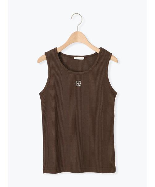 ehka sopo（エヘカソポ）の「ワンポイント刺繍タンクトップ（ニット/セーター・レディース・キナリ/ブラウン/グレー/ブラック・F）」の12枚目の写真