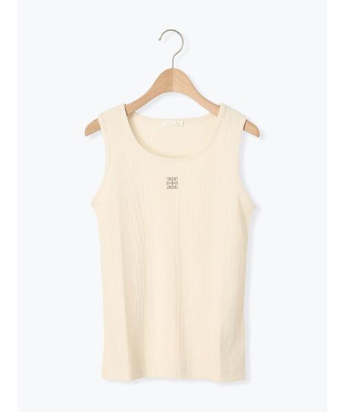 ehka sopo（エヘカソポ）の「ワンポイント刺繍タンクトップ（ニット/セーター・レディース・キナリ/ブラウン/グレー/ブラック・F）」の14枚目の写真