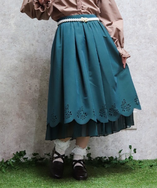 セール】スカラップ×カットワークスカート（スカート）｜axes femme