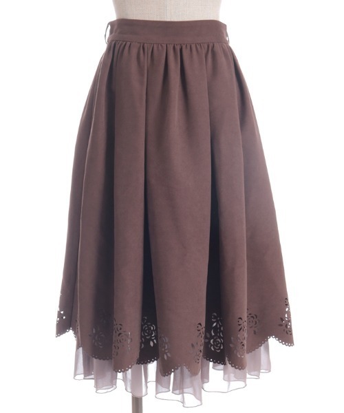 axes femme POETIQUE(アクシーズファムポエティック)の「スカラップ×カットワークスカート(スカート・レディース・ワイン/ブラウン/ダークグリーン・MEDIUM)」の14枚目の写真