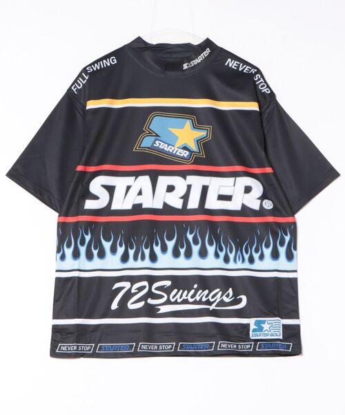 STARTER（スターター）の「《STARTER GOLF》スターターゴルフ ロゴファイヤーパターンモックネック半袖Tシャツ SG-123002（Tシャツ/カットソー・メンズ・ブラック/ホワイト/ピンク・L/M）」の3枚目の写真