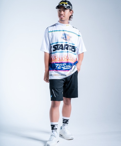 STARTER（スターター）の「《STARTER GOLF》スターターゴルフ ロゴファイヤーパターンモックネック半袖Tシャツ SG-123002（Tシャツ/カットソー・メンズ・ブラック/ホワイト/ピンク・L/M）」の7枚目の写真