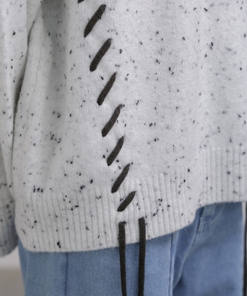 Bab（バブ）の「チョコチップ風ネップ 編み上げニットトップス（ニット/セーター・レディース・ベージュ/ライトグレー/サンドベージュ/ブルー・FREE）」の19枚目の写真