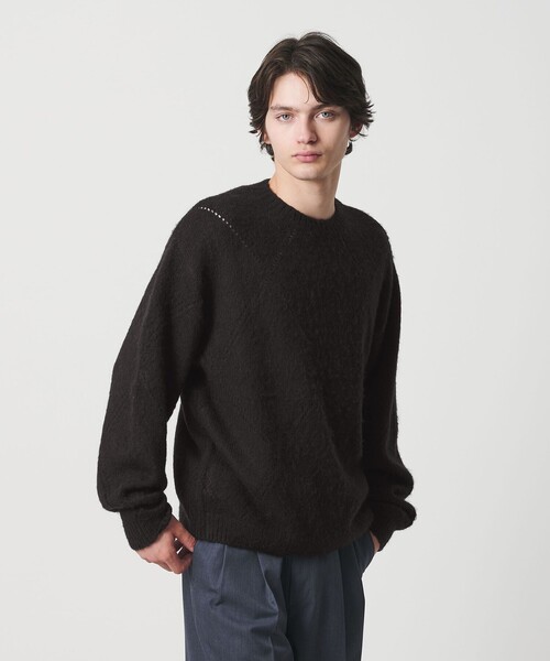 MONKEY TIME（モンキータイム）の「モヘヤミックス ダイヤパターン クルーネック ニット（ニット/セーター・メンズ・イエロー/ブラック・S/M/L/XL）」の19枚目の写真