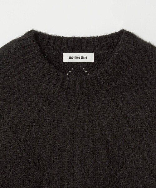 MONKEY TIME（モンキータイム）の「モヘヤミックス ダイヤパターン クルーネック ニット（ニット/セーター・メンズ・イエロー/ブラック・S/M/L/XL）」の12枚目の写真