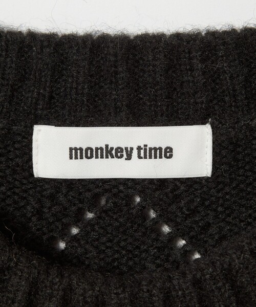 MONKEY TIME（モンキータイム）の「モヘヤミックス ダイヤパターン クルーネック ニット（ニット/セーター・メンズ・イエロー/ブラック・S/M/L/XL）」の8枚目の写真