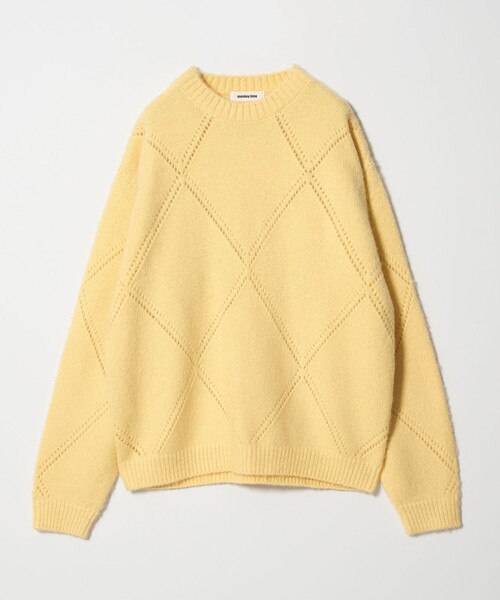 MONKEY TIME（モンキータイム）の「モヘヤミックス ダイヤパターン クルーネック ニット（ニット/セーター・メンズ・イエロー/ブラック・S/M/L/XL）」の6枚目の写真