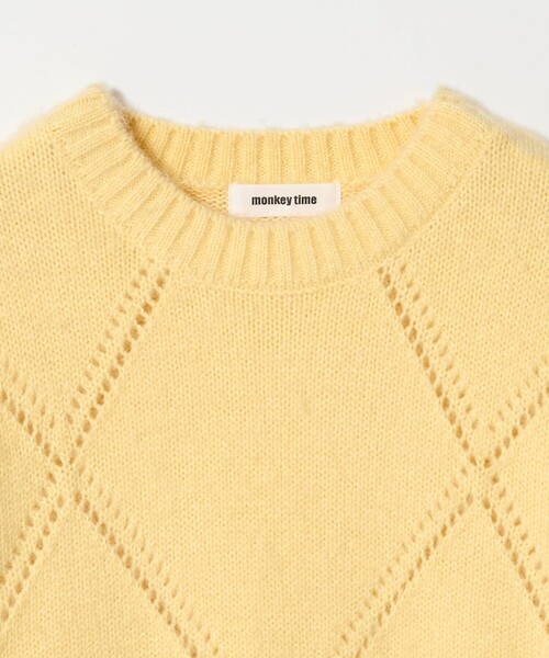 MONKEY TIME（モンキータイム）の「モヘヤミックス ダイヤパターン クルーネック ニット（ニット/セーター・メンズ・イエロー/ブラック・S/M/L/XL）」の4枚目の写真